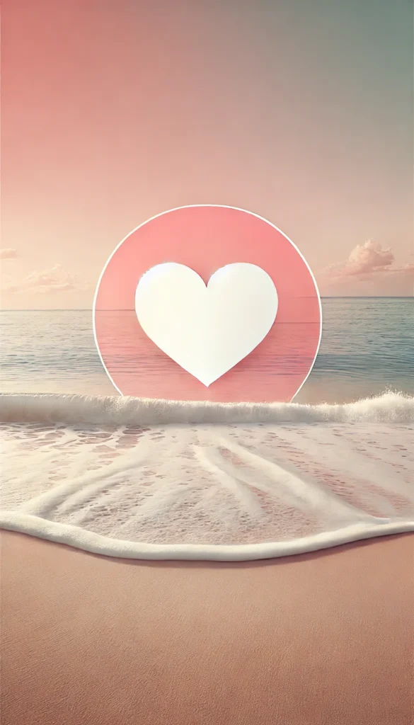 Refresh Your Space with Stunning 10+ Pink Wallpapers 5 DALL·E 2025 02 14 17.44.42 A serene coastal scene with a soft light pink background. The ocean is calm with gentle waves lapping at the shore. A white heart subtly tinted wit
