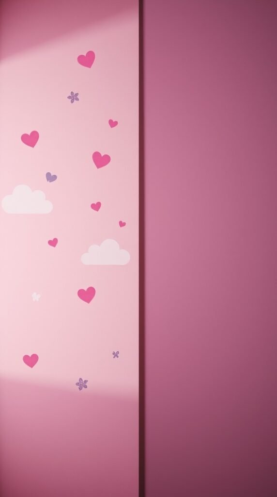 15+ Cute Girly Wallpapers for iPhone & Android Aesthetic HD 12 Intense dramatic lighting distinct split. Girly wallpaper with pastel pink lavender baby blue peach. Cute hearts clouds butterflies sparkles subtle gradients. Floral patterns vintage Polaroid