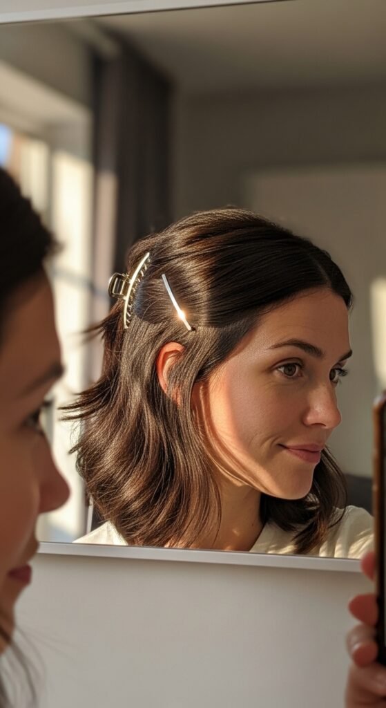 15 Half Up Half Down Hairstyles That Always Look Effortlessly Beautiful 14 Whisk 00225615efa38e3b4484d2aa09b3d1e7dr