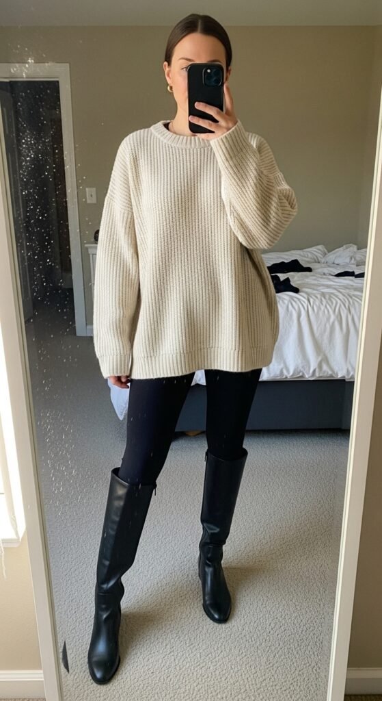 7 Legging Outfit Ideas That Look Effortlessly Put-Together 3 Whisk 6713a47b9e8fc77b61a493b20638a44cdr