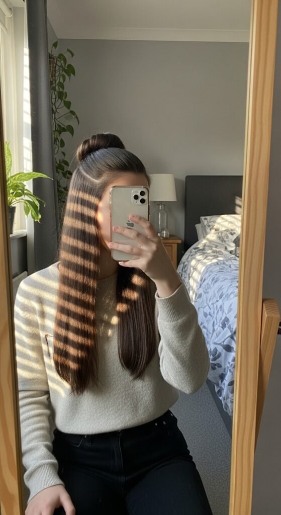 15 Half Up Half Down Hairstyles That Always Look Effortlessly Beautiful 8 Whisk 967cabefba33d6eb4e5467ed55b30139dr