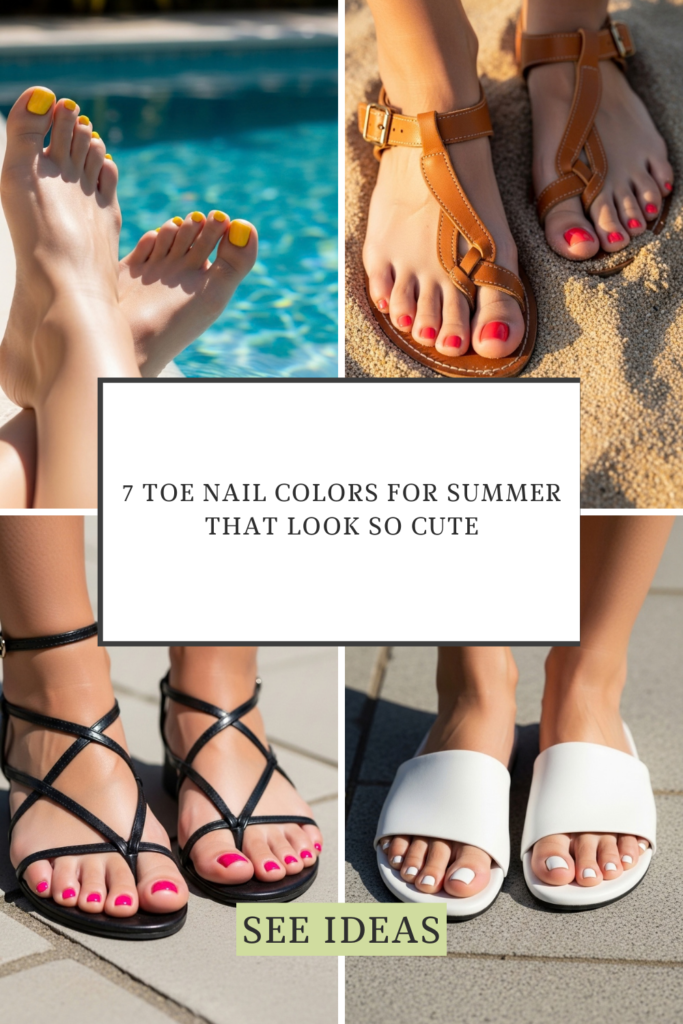 7 Toe Nail Colors for Summer That Always Look Fresh and Stylish 2 Black and White Travel Influencer Pinterest Pin