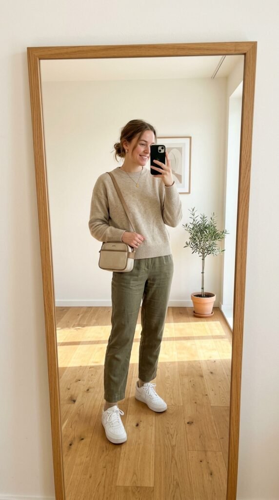 10 Airport Outfit Ideas for Summer I Actually Wear 11 10. Neutral Travel 202604161749