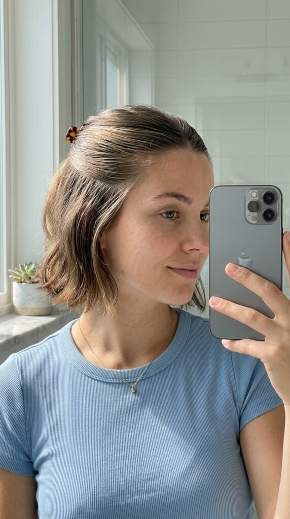 Half up short hairstyle 202604250116