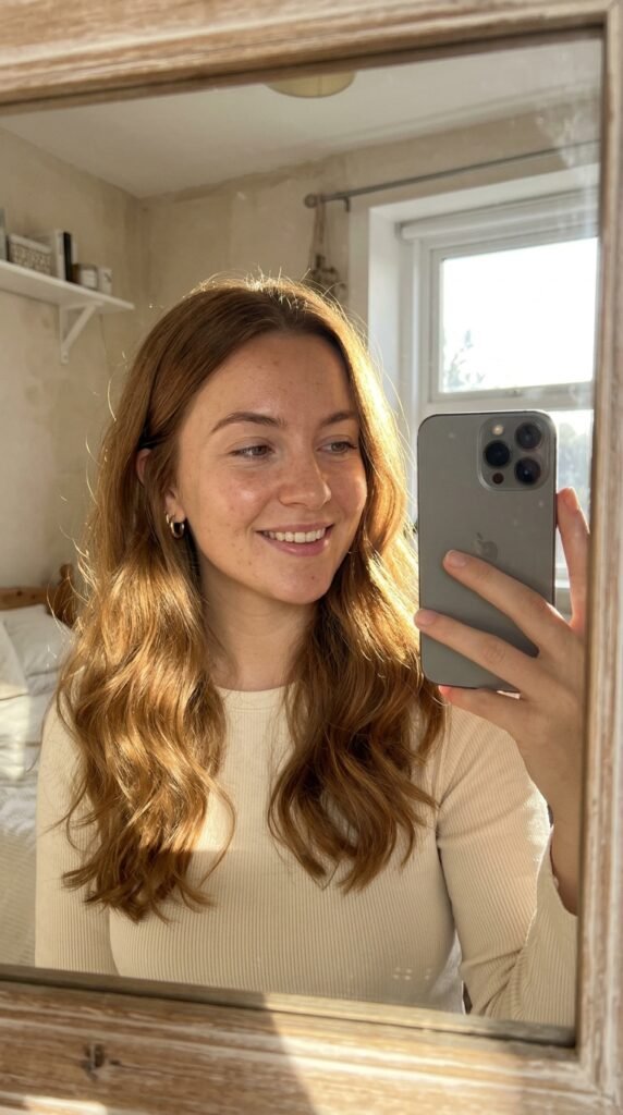 Honey brown hair selfie 202604292340