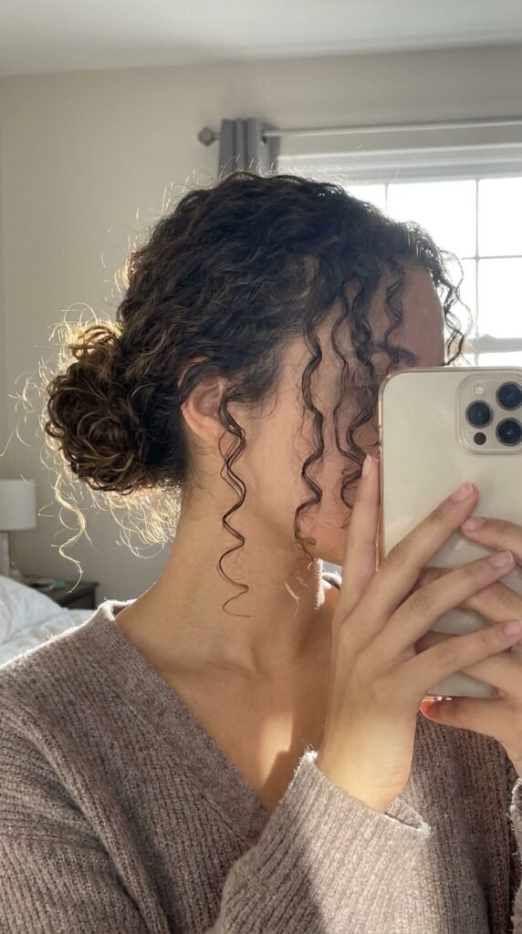 Loose curly bun 202604211725