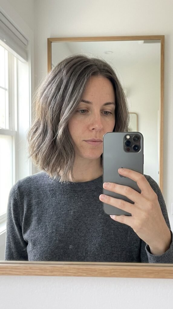 Mushroom brown hair selfie 202604292345