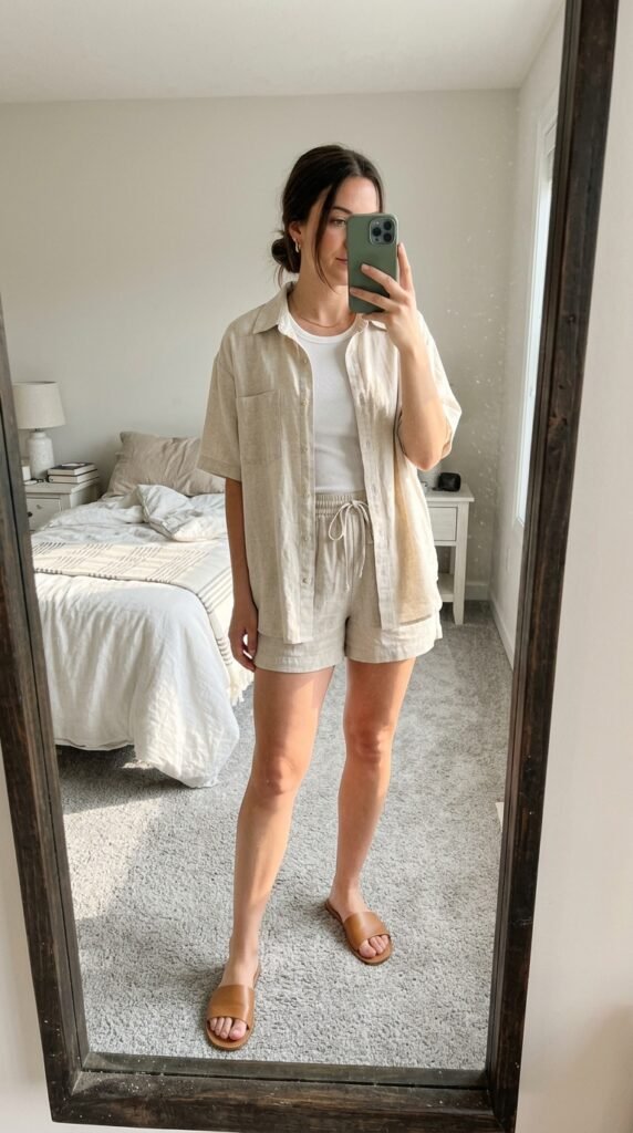 Girl taking mirror selfie outfit 202605041806