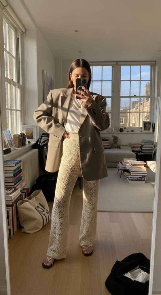 Girl wearing blazer crochet trou… 202605172341