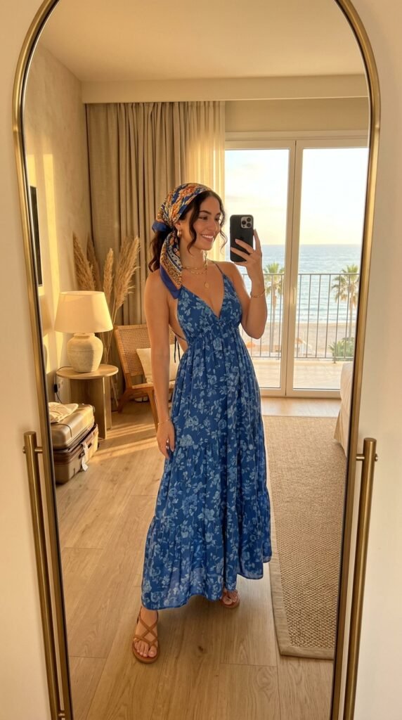 Girl wearing maxi dress headwrap 202605132343