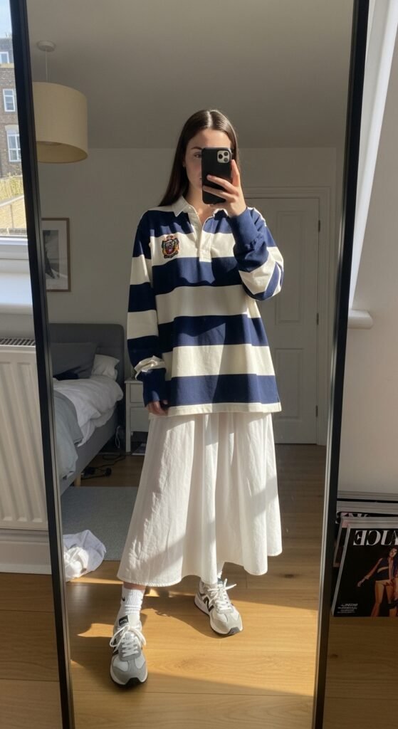 Girl wearing striped shirt white… 202605172339