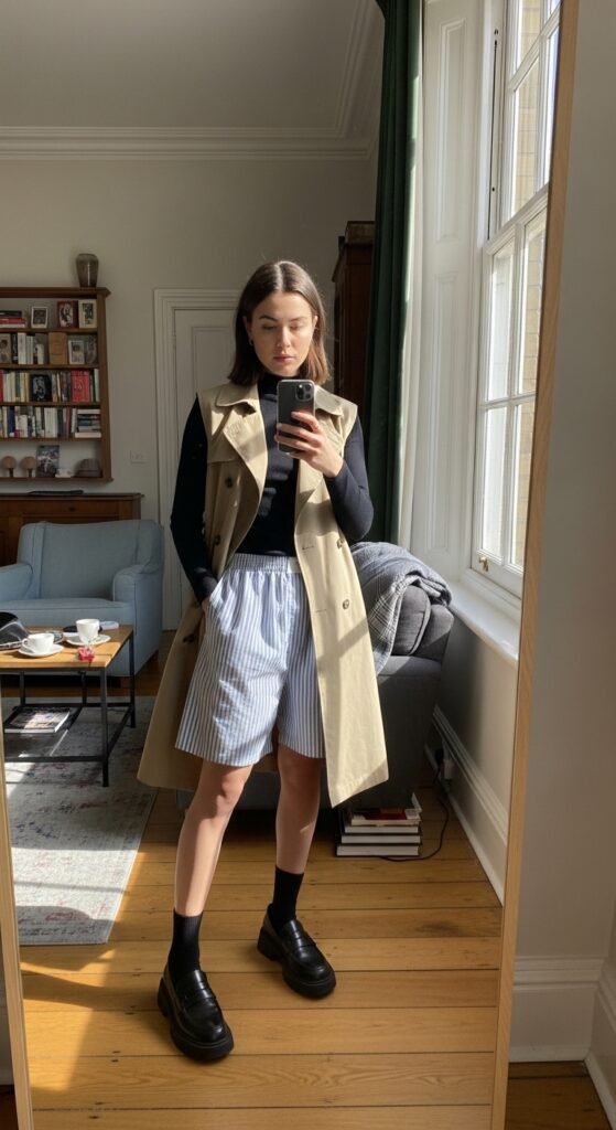 Girl wearing vest boxer shorts 202605172338