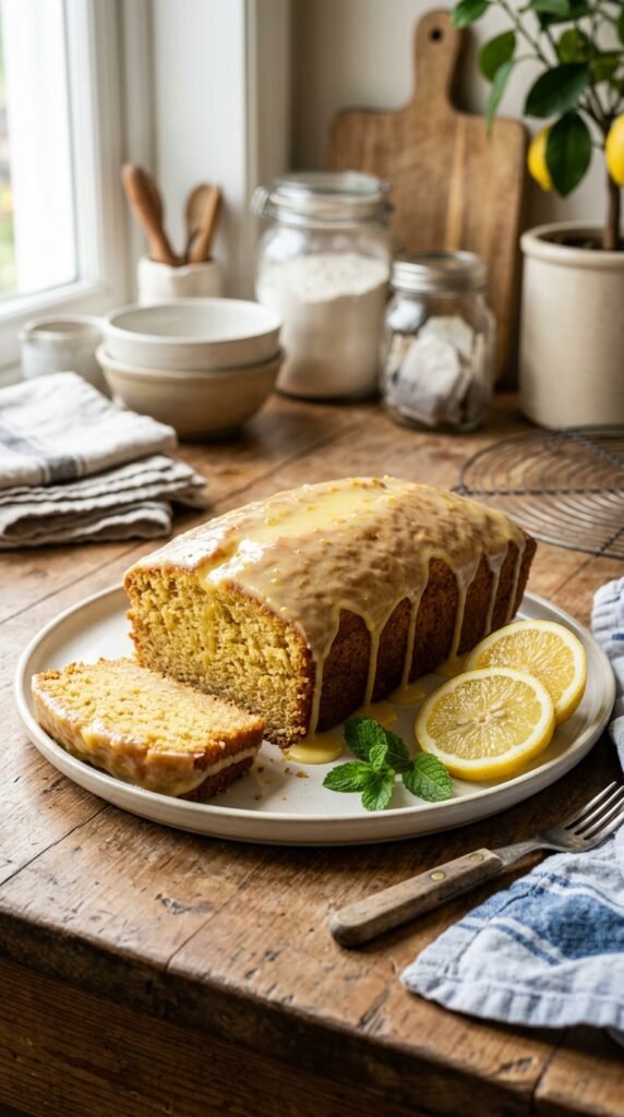 Lemon Tea Cake Recipe (Soft, Bright & Perfect With Tea) 2 Lemon tea cake loaf plate 202605131406