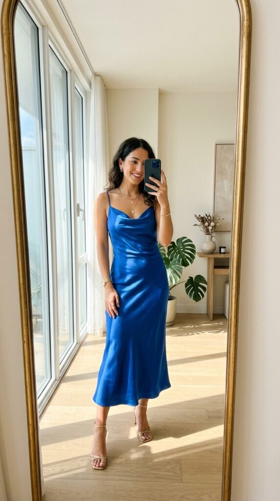 15 Blue Summer Dress Outfit Ideas I’d Actually Wear 7 Woman taking iPhone selfie 202605291547