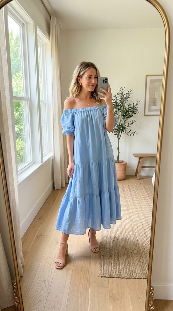15 Blue Summer Dress Outfit Ideas I’d Actually Wear 11 Woman taking iPhone selfie 202605291552