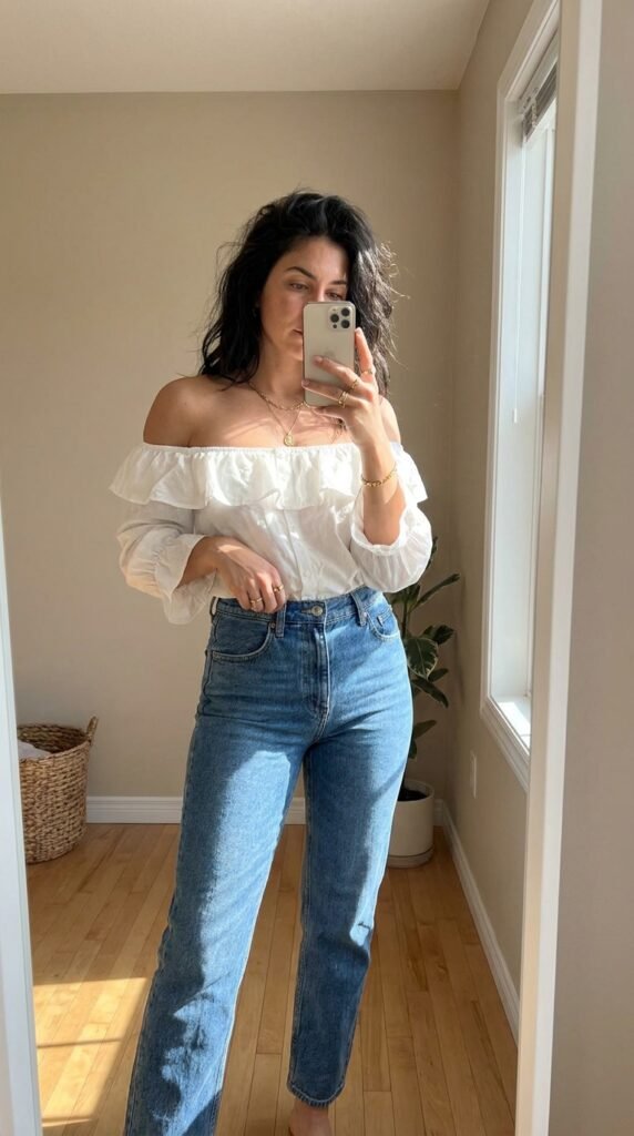 15 Jeans Summer Outfit Ideas That Are Stylish and Easy to Recreate 14 Woman wearing high waisted jeans 202605311448