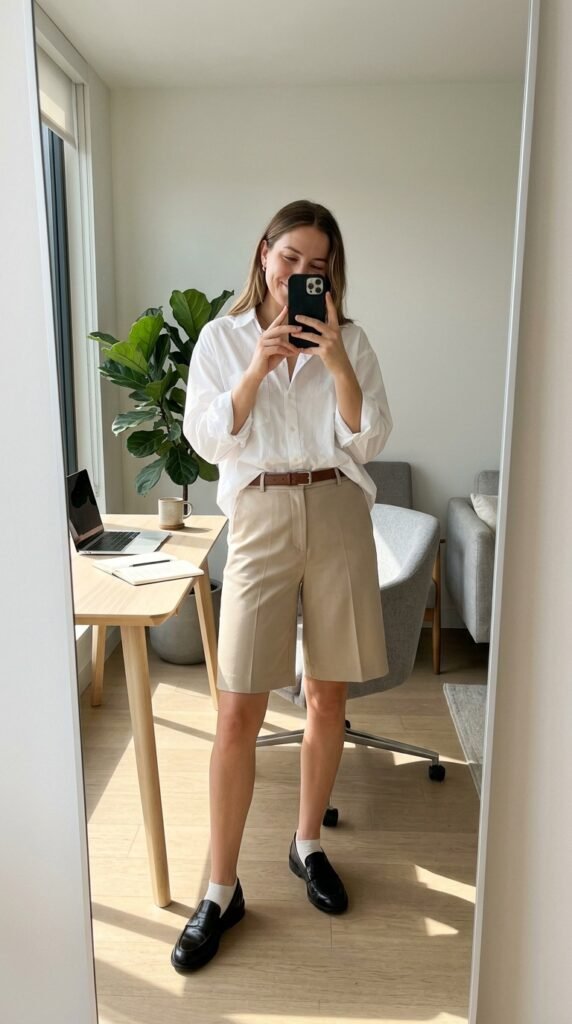 Woman wearing white shirt Bermud… 202605160051