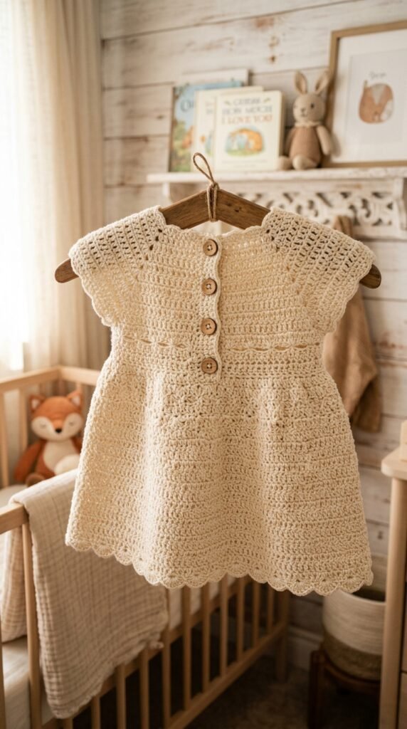 10 Adorable Crochet Baby Dress Patterns You'll Want to Make This Weekend 8 Button back baby dress 202606031538