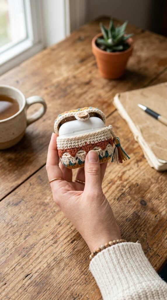 10 Crochet Pouch Pattern Free Ideas You'll Want to Make 3 Crochet AirPods holder displayed… 202606131820