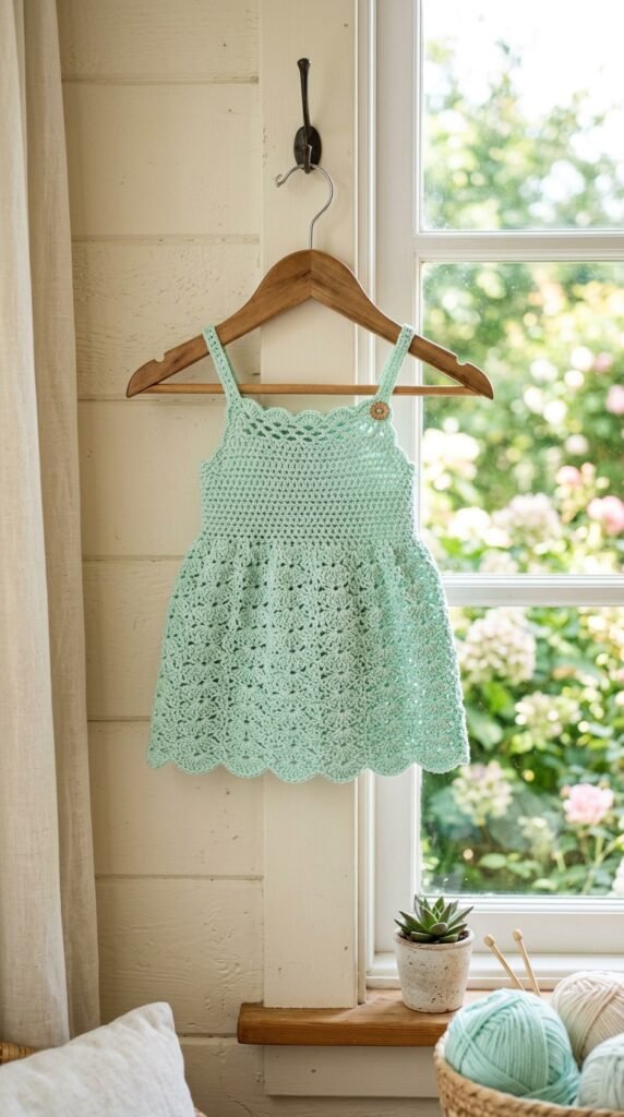 10 Adorable Crochet Baby Dress Patterns You'll Want to Make This Weekend 10 Crochet baby sundress hanging ha… 202606031540
