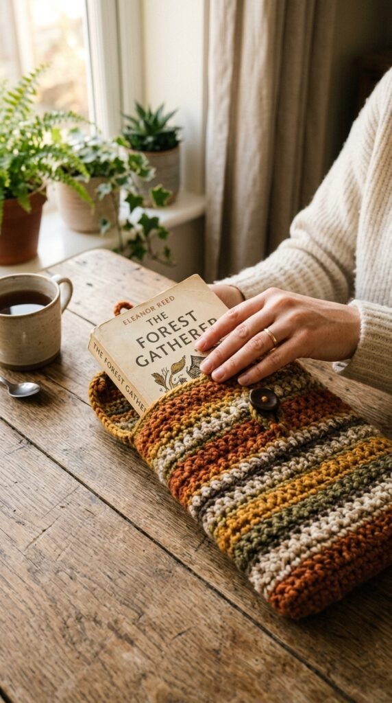 10 Crochet Pouch Pattern Free Ideas You'll Want to Make 8 Crochet book sleeve holding book 202606131825