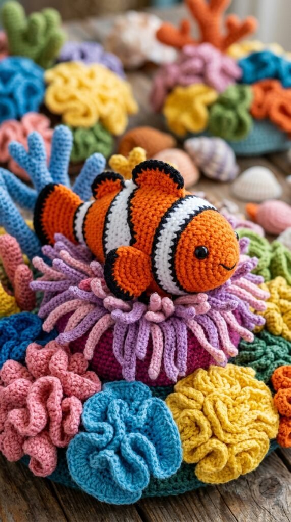 Crochet clown fish coral reef 202606050004