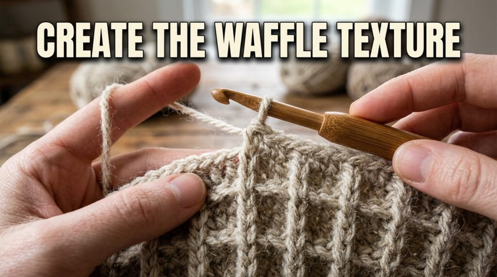 Waffle Pillow Crochet Pattern Free 4 Crochet hook creating waffle tex… 202606201801