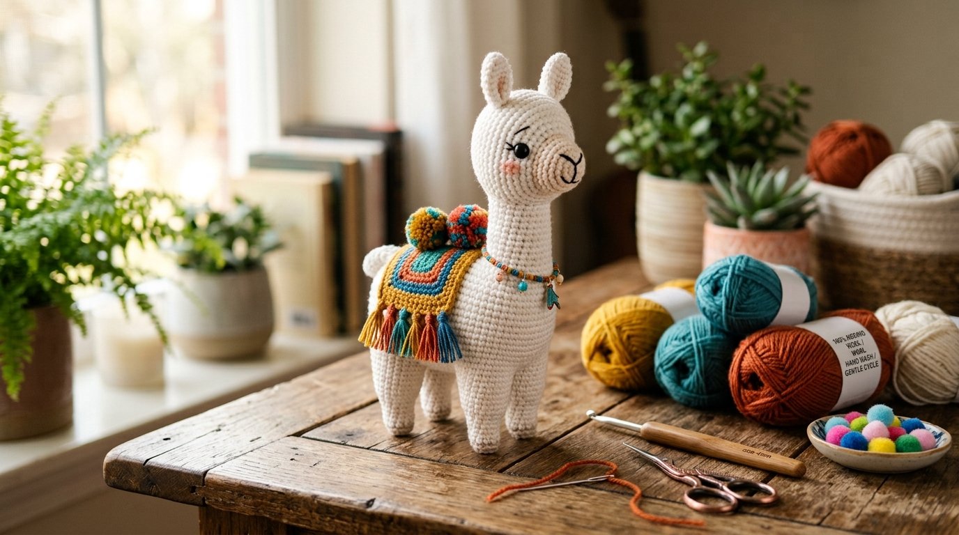 Crochet llama with yarn 202606281729