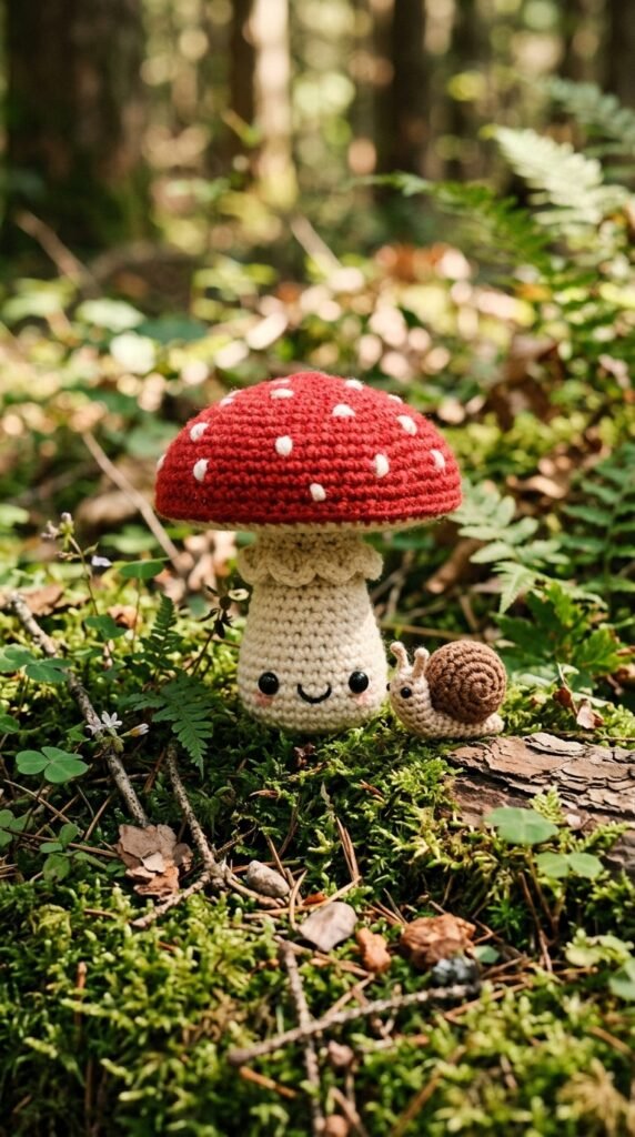 10 Super Cute Crochet Mushroom Pattern Ideas 9 Crochet mushroom with snail 202606130105
