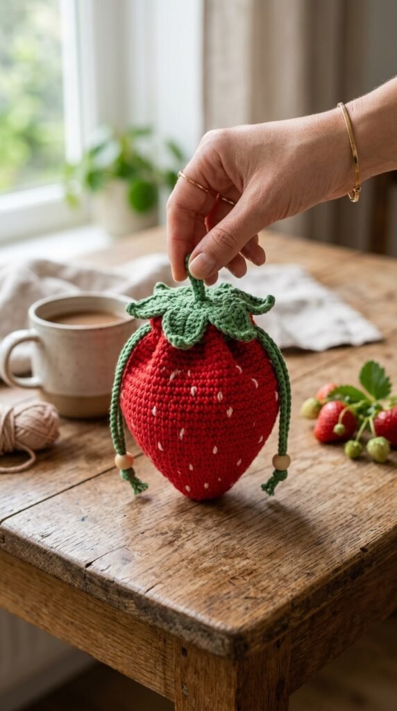 10 Crochet Pouch Pattern Free Ideas You'll Want to Make 10 Crochet strawberry pouch held 202606131827