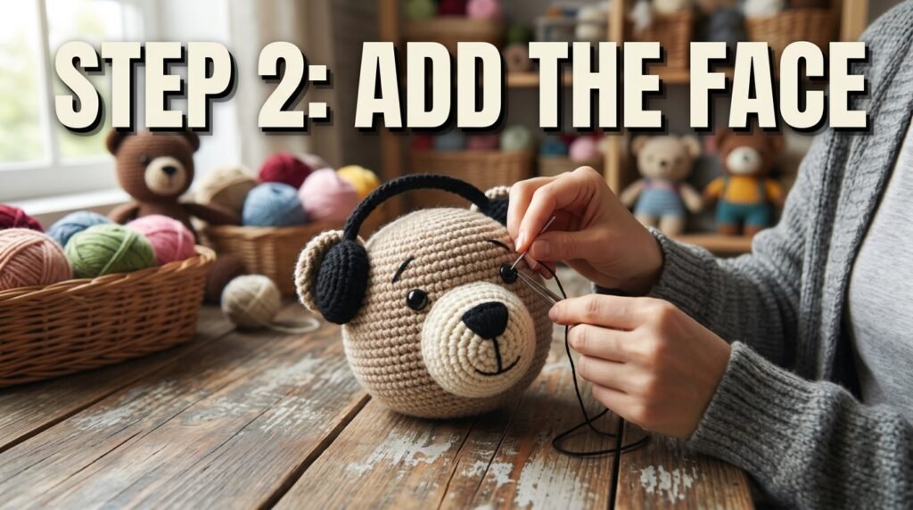 Crochet teddy bear head face 202606191538