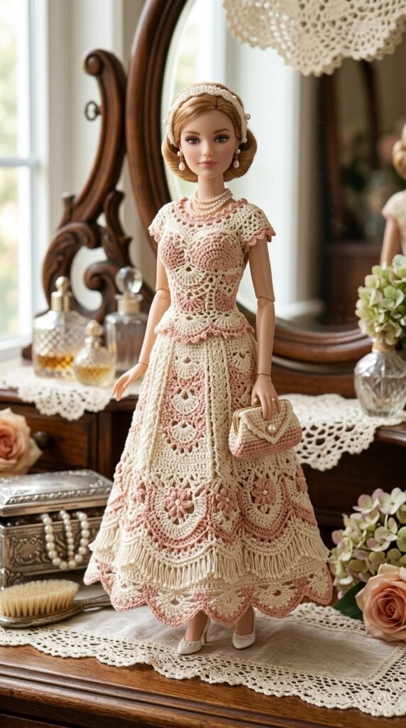 Tiny Wardrobe Magic: 10 Free Crochet Doll Clothes Patterns That Actually Work 9 Doll wearing crochet dress 202606101519