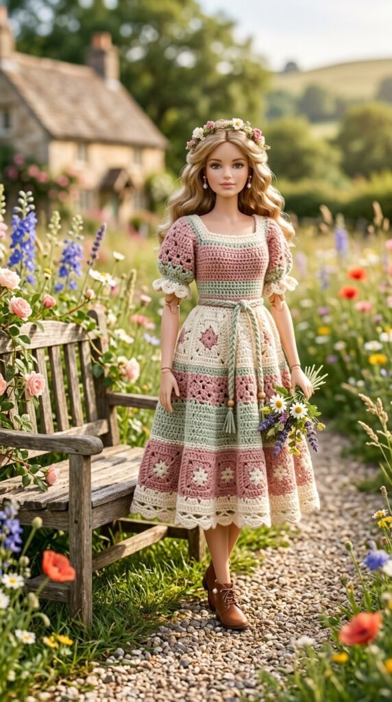 Tiny Wardrobe Magic: 10 Free Crochet Doll Clothes Patterns That Actually Work 6 Doll wearing crochet dress 202606101529