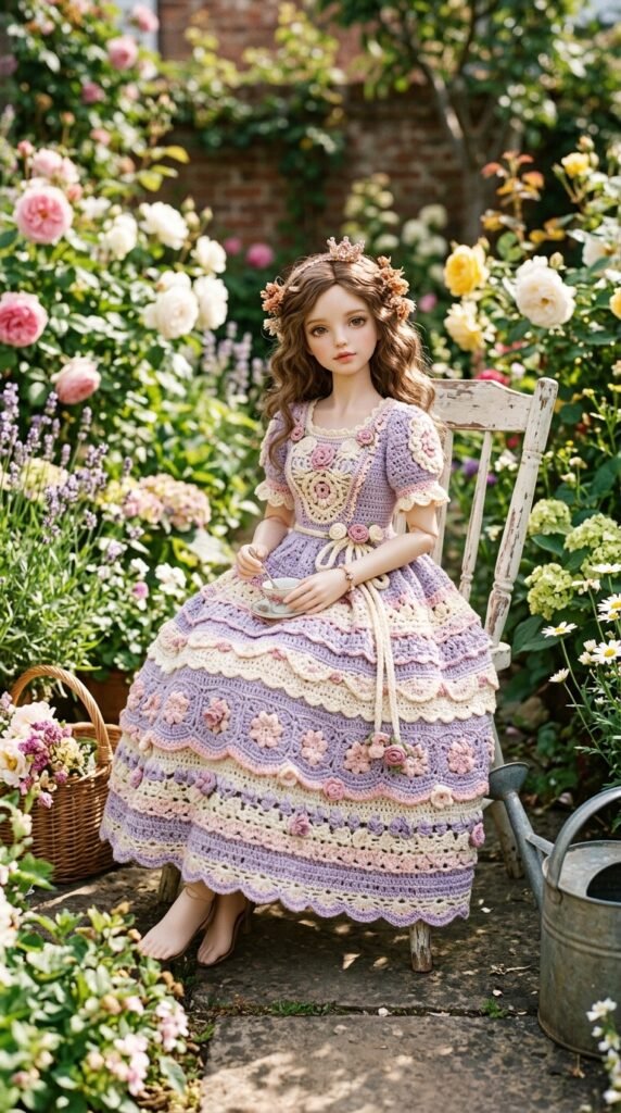 Tiny Wardrobe Magic: 10 Free Crochet Doll Clothes Patterns That Actually Work 5 Doll wearing crochet garden dress 202606101526