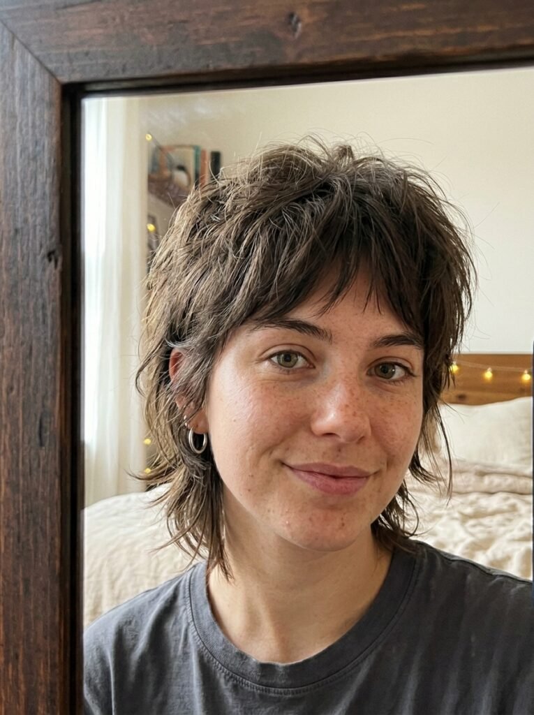 7 Mullet Wolf Cut Ideas for Women That Are Trending Right Now 3 Girl taking iPhone selfie 202606202354