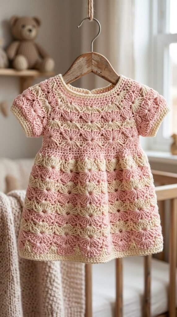 10 Adorable Crochet Baby Dress Patterns You'll Want to Make This Weekend 3 Petal Shell Baby Dress 202606031533