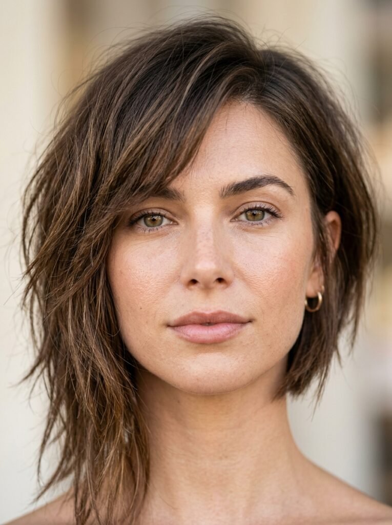 10 Choppy Bob Hairstyles That Add Instant Texture and Style 10 Photorealistic close up beauty portrait showing 202606240046 1