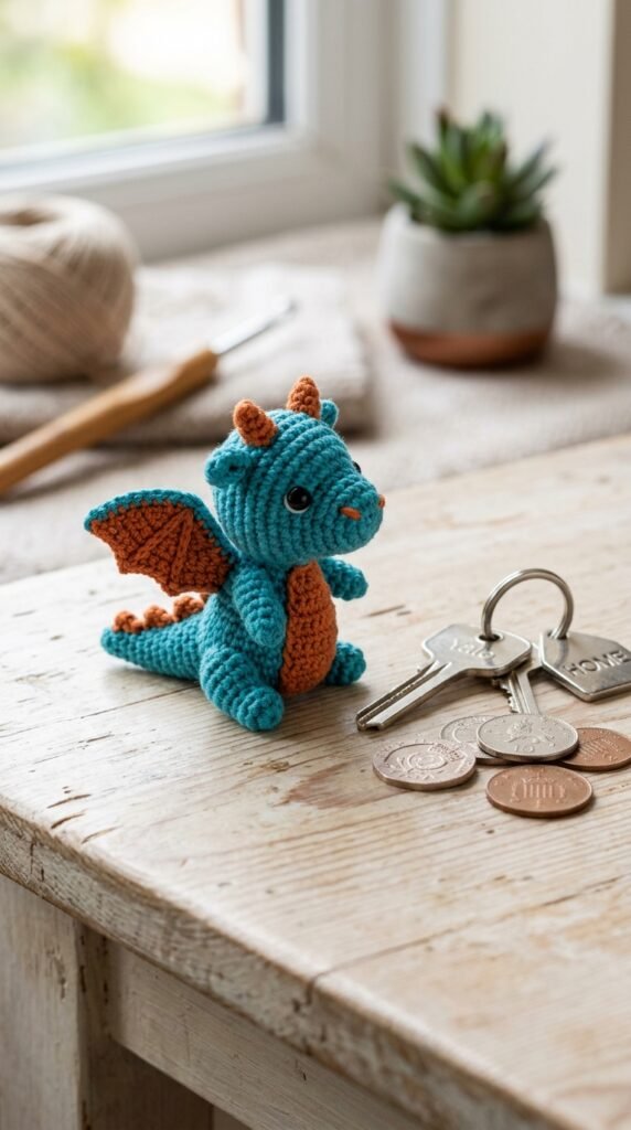 10 Crochet Dragon Patterns That Bring Fantasy to Life 7 Pocket dragon beside keys 202606031702