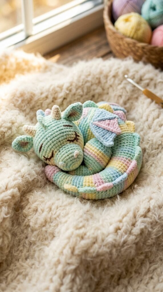 10 Crochet Dragon Patterns That Bring Fantasy to Life 6 Sleeping crochet dragon curled c… 202606031658