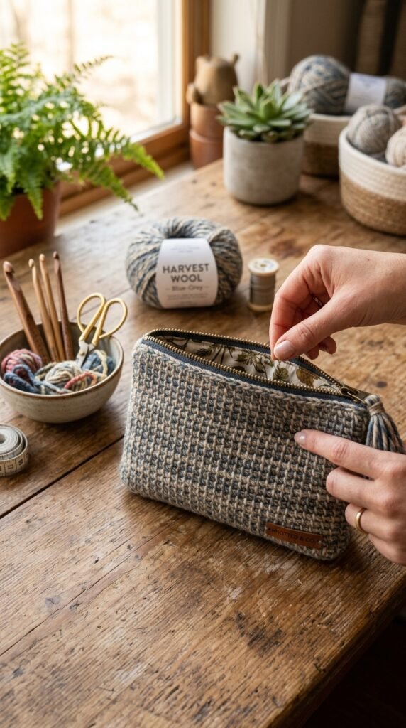 10 Crochet Pouch Pattern Free Ideas You'll Want to Make 11 Tunisian crochet pouch displayed 202606131828
