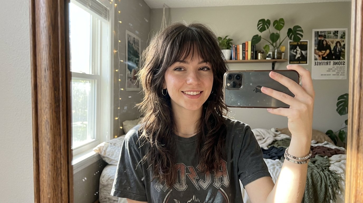 Woman taking mirror selfie 202606191732