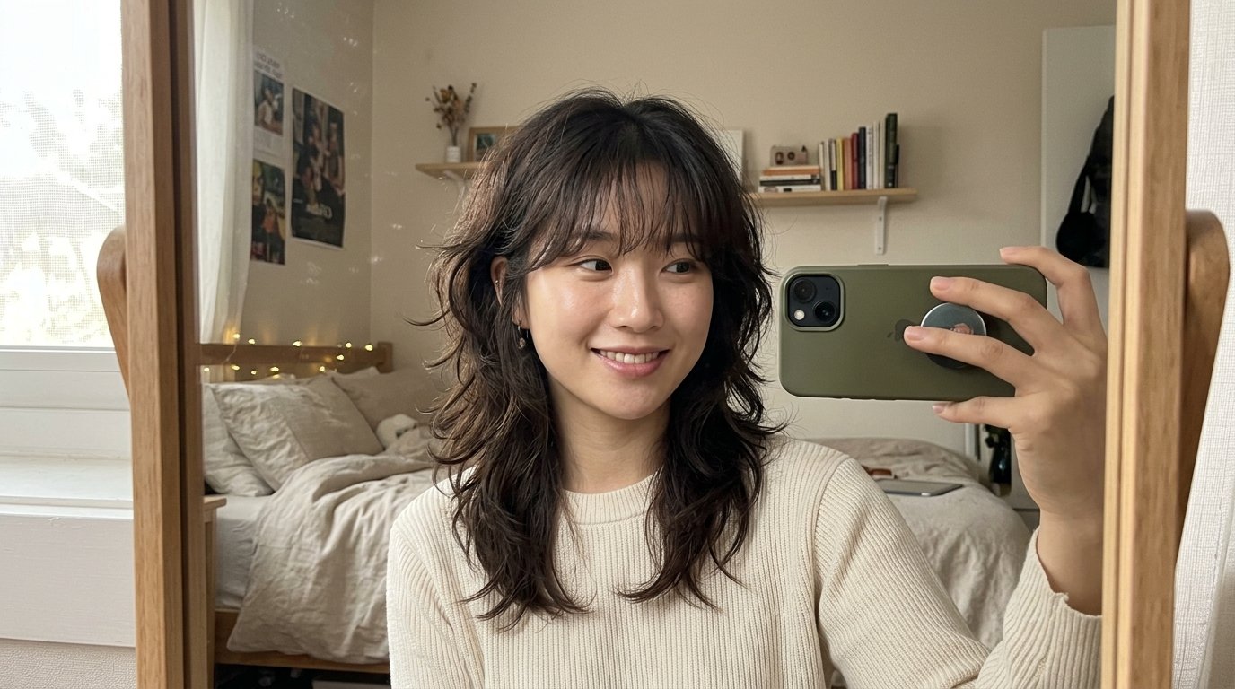 Woman with Korean mullet 202606210000