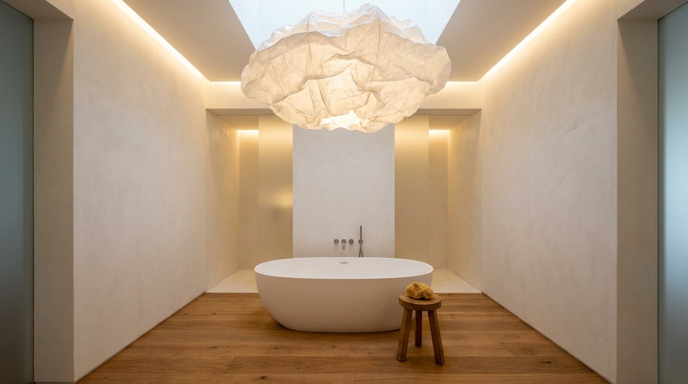 Bathroom with pendant light bathtub 202607210025 Aesthetic bathroom decor ideas