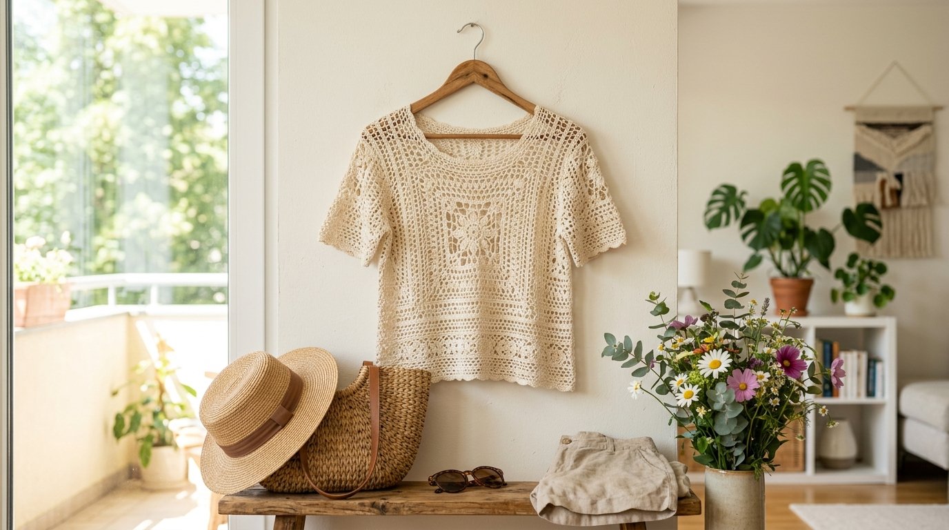 Crochet blouse with summer acces… 202607072358