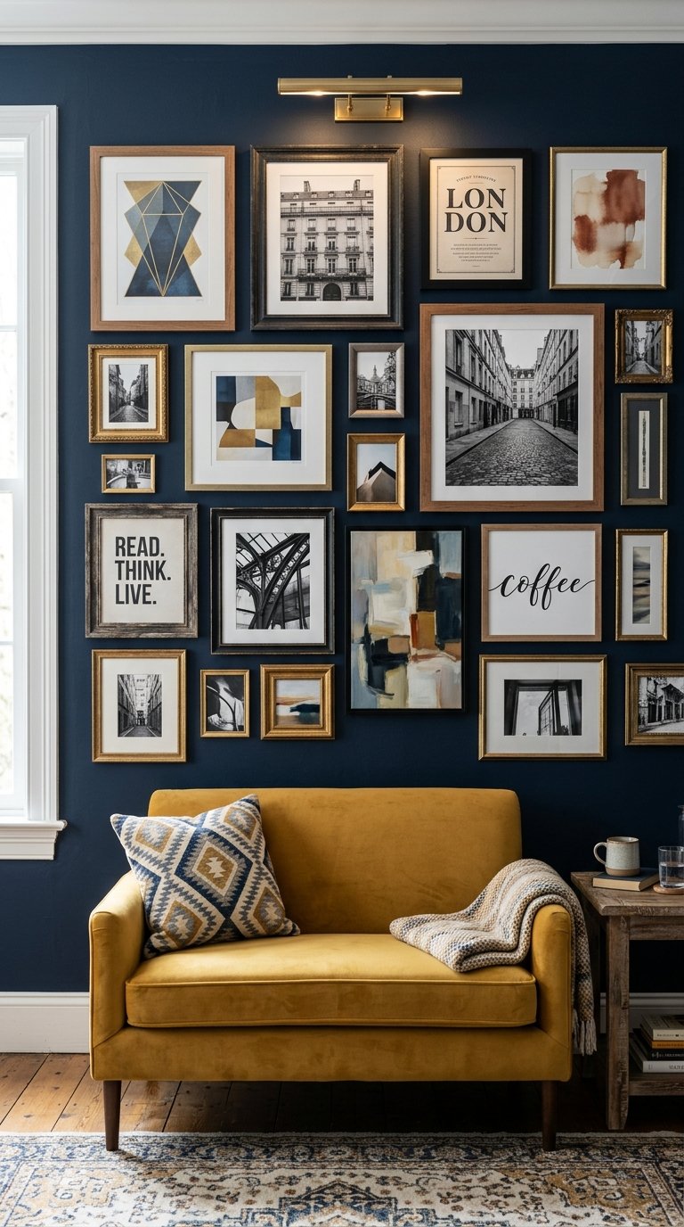13 Genius Small Apartment Living Rooms You Need to Copy 11 Gallery wall modern abstract art 202607100342 Small apartment living room