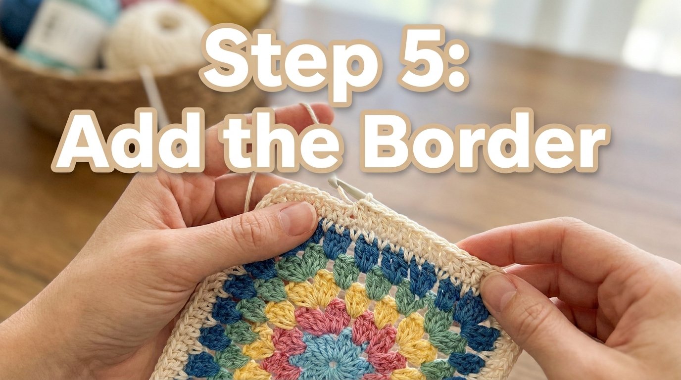 Crochet Granny Square Bag Pattern Free (Easy & Beginner-Friendly) 7 Hands crocheting border stitches 202607101725