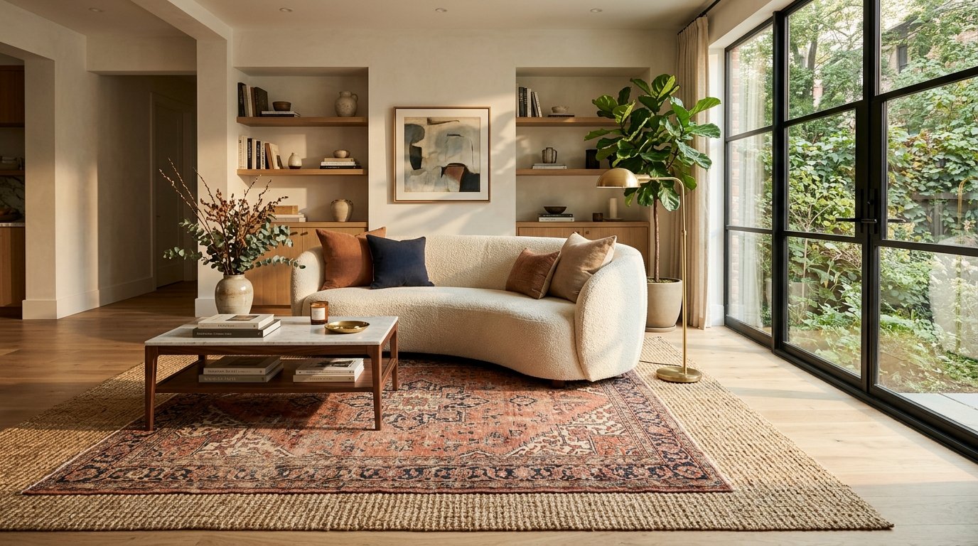 Living room layered rug strategy 202607130245 living room