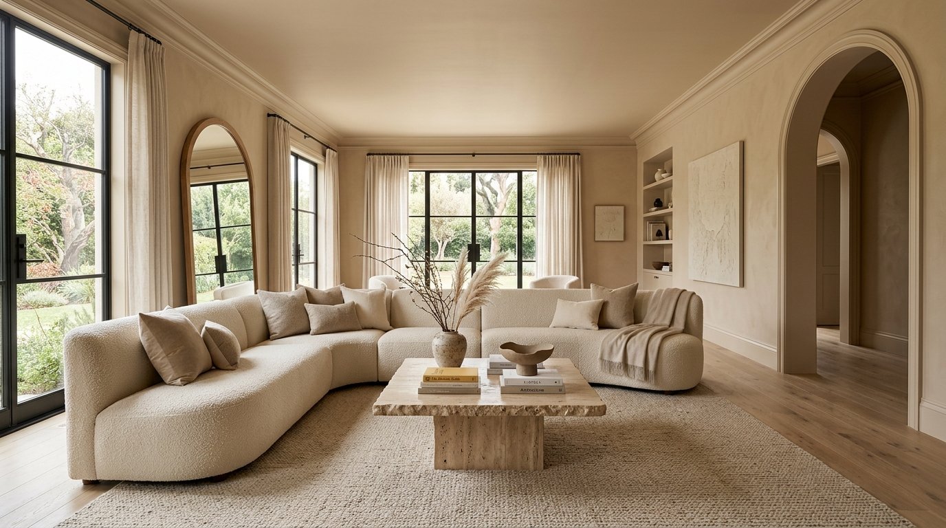 Living room with beige walls 202607182142 Living room paint color ideas