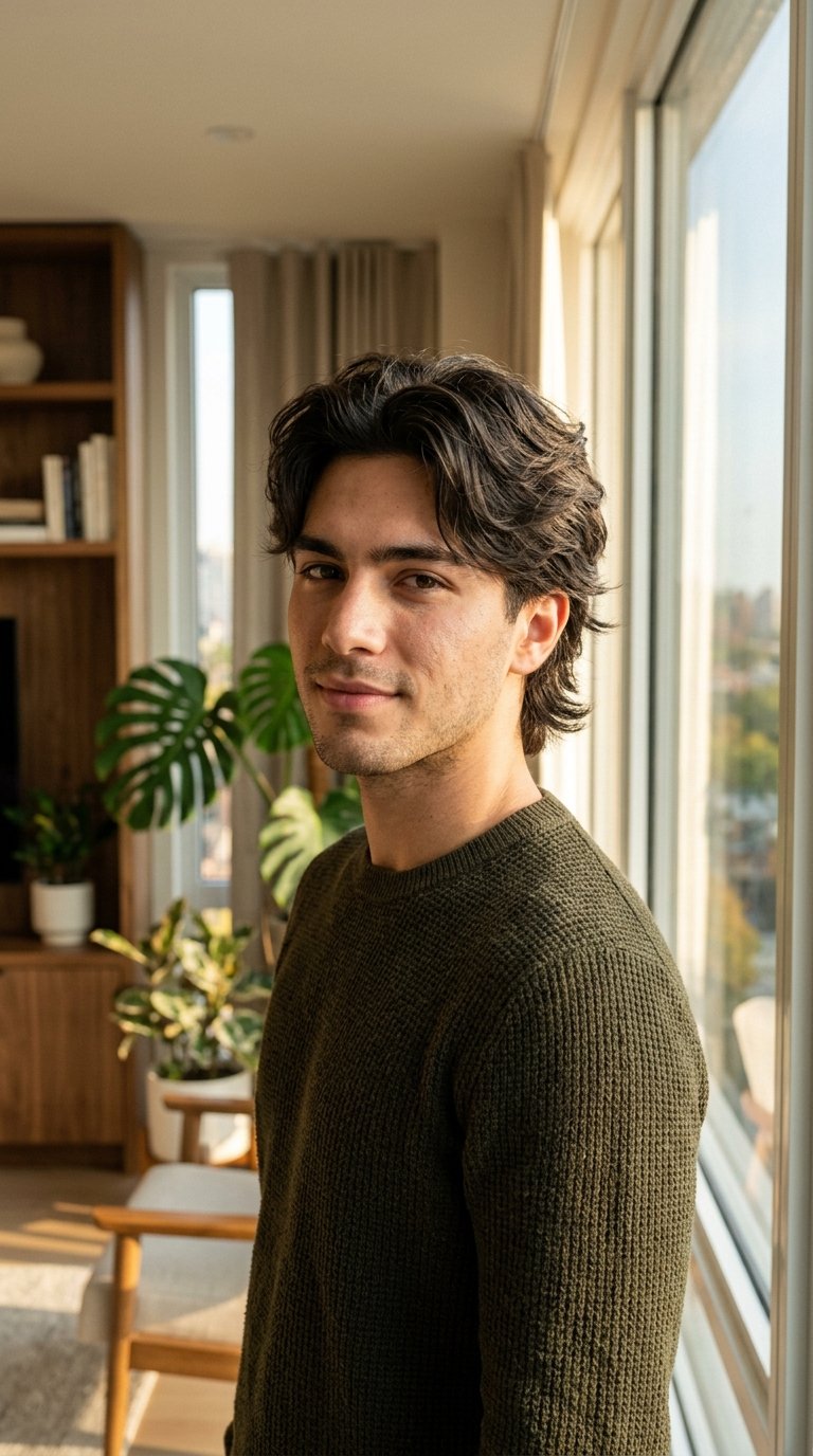 7 Wolf Cut Hairstyles for Men That Are Trending Right Now 2 Man with wolf cut hairstyle 202607150139