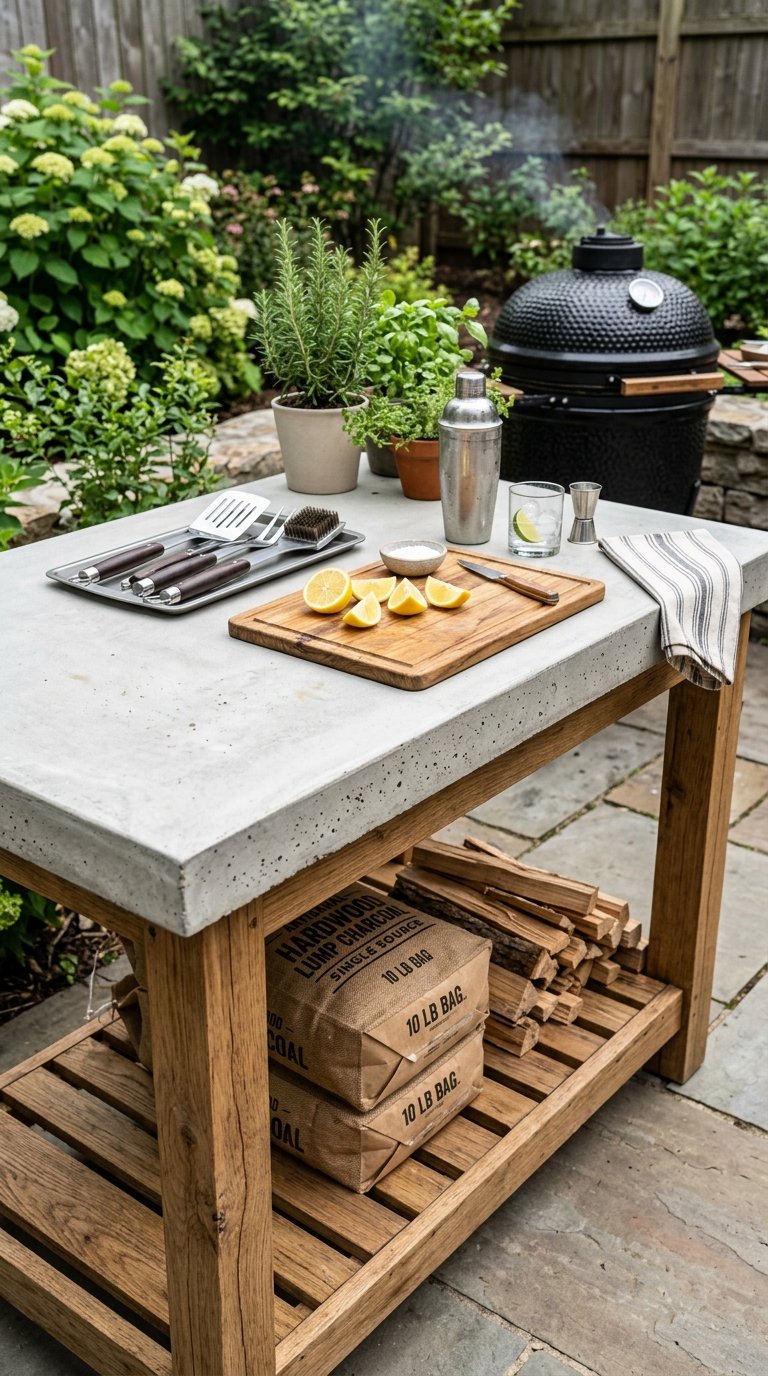 15 Genius DIY Patio Ideas You Need to Try 9 Outdoor cooking prep station con… 202608010058 DIY patio ideas